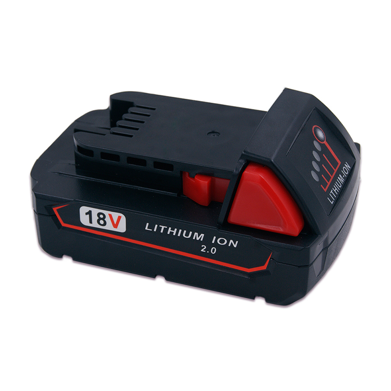 Lithiumion 18V 2000mAh Power Tool Batterij vervangende cellen voor Milwaukee 48-11-1840 M18