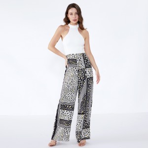 Dames Broek Gestreepte Spot Modern Casual Custom Palazzo-broek