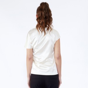 Korte mouw Basic Zomer Lente Nieuw ontwerp Normale witte blouse Dames