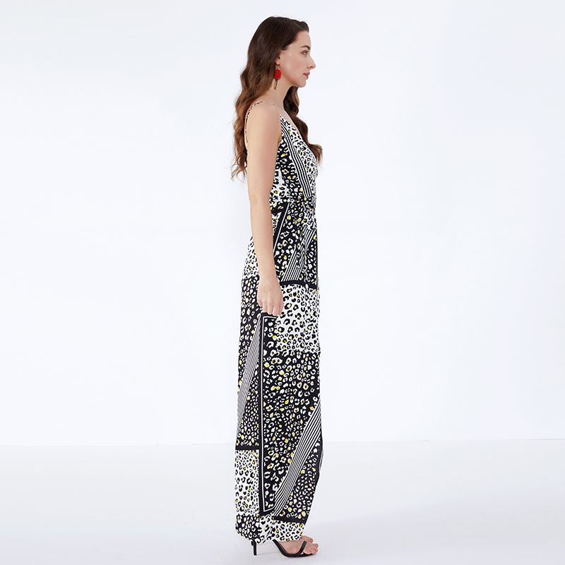 Hoge kwaliteit Dames Casual Maxi-jurk Lange Maxi Fashion Casual Boho ruches gebreide jurk met bloemen