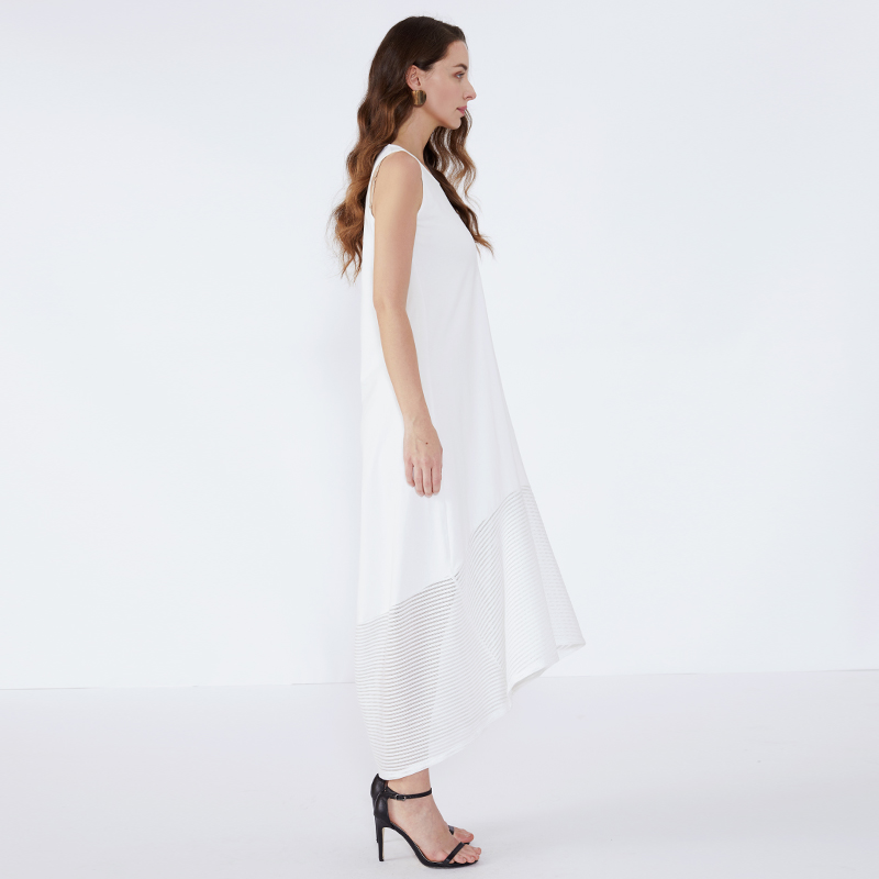 Roupas Femininas Witte katoenen kleding Dames kanten jurk