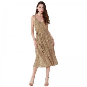 Gestreepte zomer 2019 chiffon vestidos casuales vrouwen vintage jurk