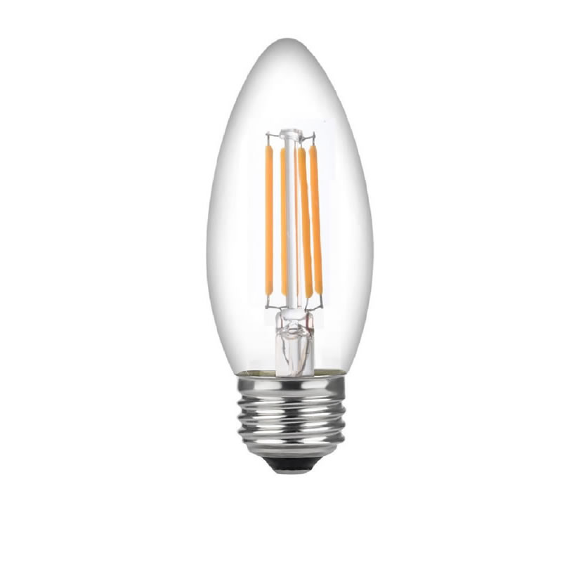 LED 60 Watt Candelabra-lampen Medium voet, Candelabra-lampen, dimbare gloeidraad heldere 60 Watt LED-lampen (gebruikt slechts 4,5 watt), C37 LED-gloeidraadkaarsen