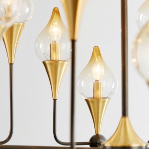 Nordic moderne creatieve ijzeren persoonlijkheid glazen kroonluchter