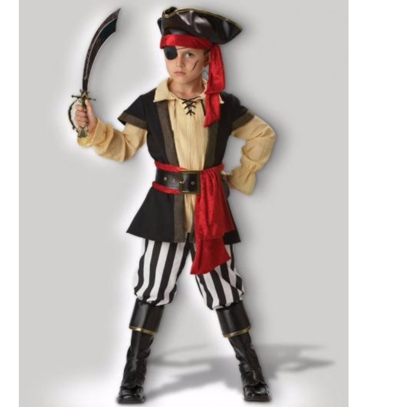 Piraten Cosplays Scoundrel Teen Boy Halloween kostuums Black Red Boy's Clothing