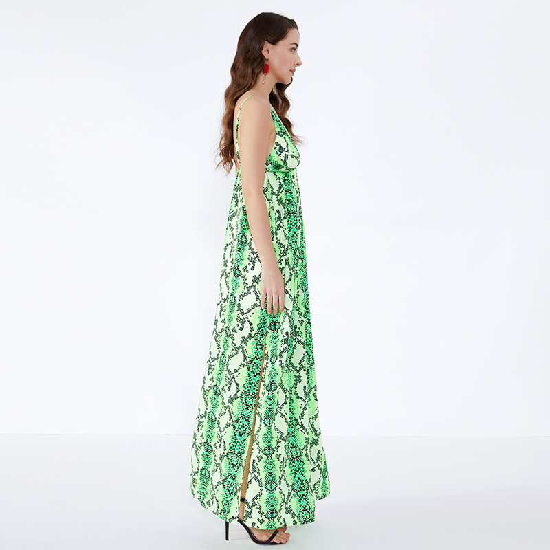Nieuwste ontwerpen Dames Kantoor Groen Luipaardprint Knop Casual kleding