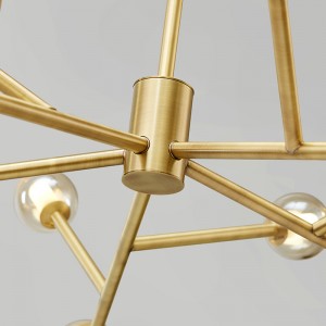 Nordic Simple Personality Glass Iron Restaurant Kroonluchter Km2150