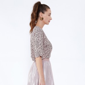 Luipaardprint Dameskleding Katoenen sari's ontwerpen Bedrukte blouse