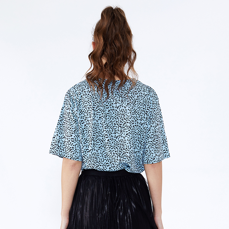 Luipaardprint Dameskleding Katoenen sari's ontwerpen Bedrukte blouse