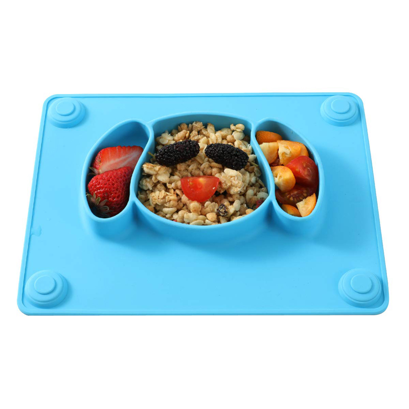 Nieuwe producten 2019 BPA-vrije baby siliconen placemat bord met zuignap