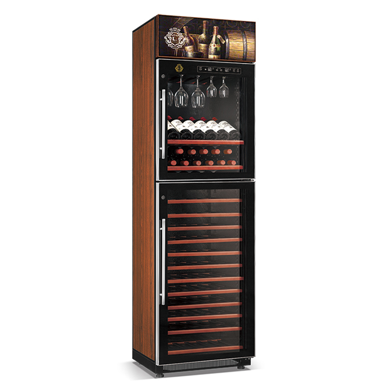 Crown-serie hoge efficiënte compressor wijnkoeler 2 deuren 175 W / 360 W directe koeling wijnkoeler
