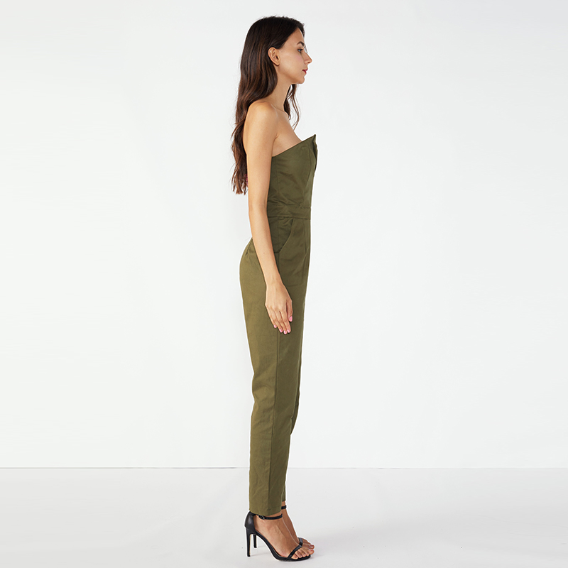 Fitness off shoulder sexy bodycon jumpsuit voor dames