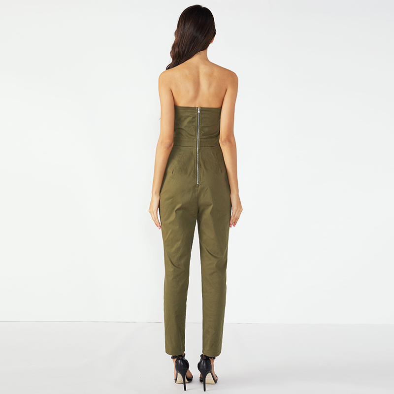 Fitness off shoulder sexy bodycon jumpsuit voor dames