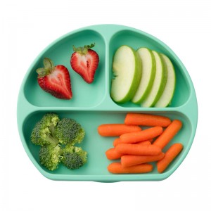 Hittebestendige siliconen rond verdeelde babydinerborden