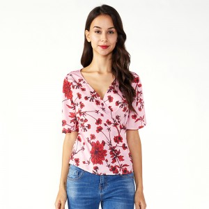 Bloemen Dames Fancy Blouse Chiffon Dameskleding Tops
