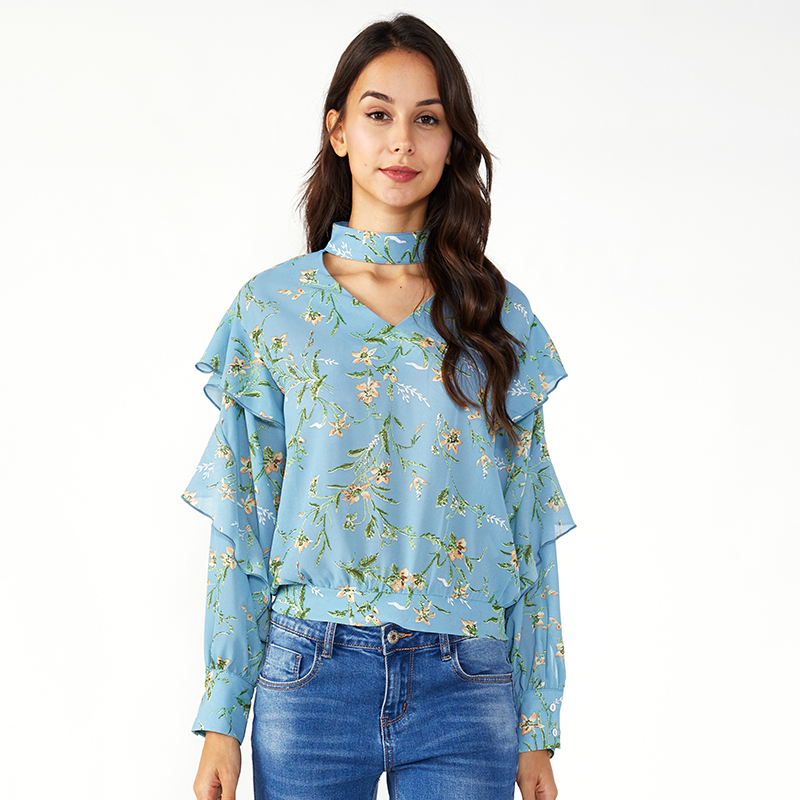 Dames plus size boho nieuwste chiffon tops en blouses