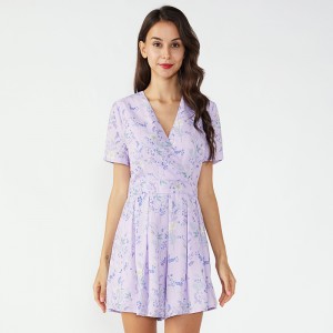 Nieuwe stijl aangepaste chiffon onesie gedrukte jumpsuit dames