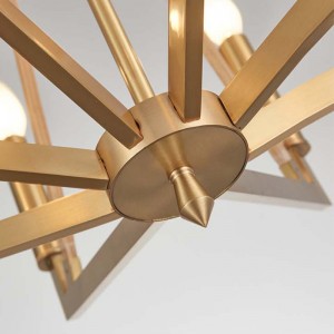 Eenvoudige creatieve hout ijzer Hotel Home kroonluchter Km2122