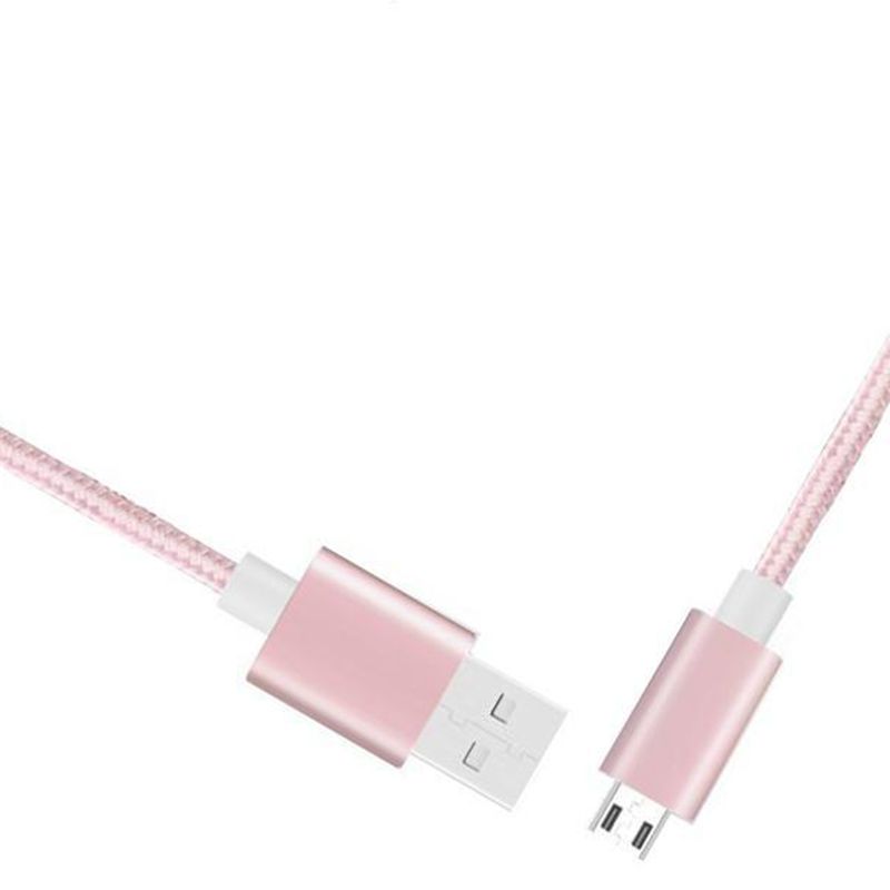 Opladen van nylon gevlochten microkabel naar USB