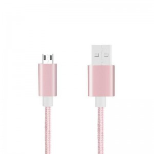 Opladen van nylon gevlochten microkabel naar USB
