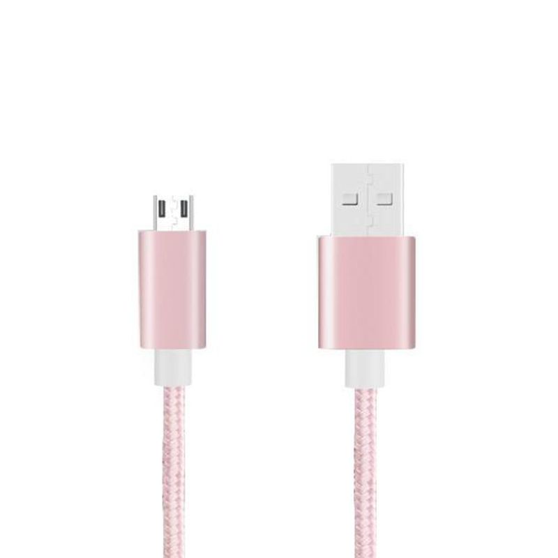 Opladen van nylon gevlochten microkabel naar USB