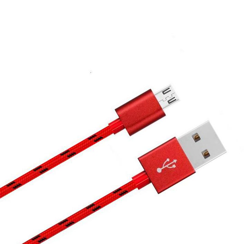 Micro naar usb Nylon gevlochten datakabel