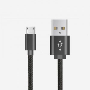 Micro naar USB Nylon gevlochten datakabel