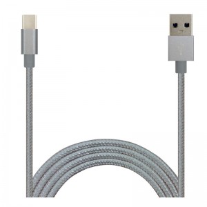 Pure kleur nylon briaded datakabel Type-C