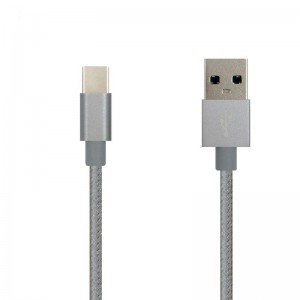 Pure kleur nylon briaded datakabel Type-C