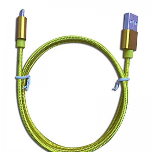 Pure kleur nylon briaded datakabel Type-C