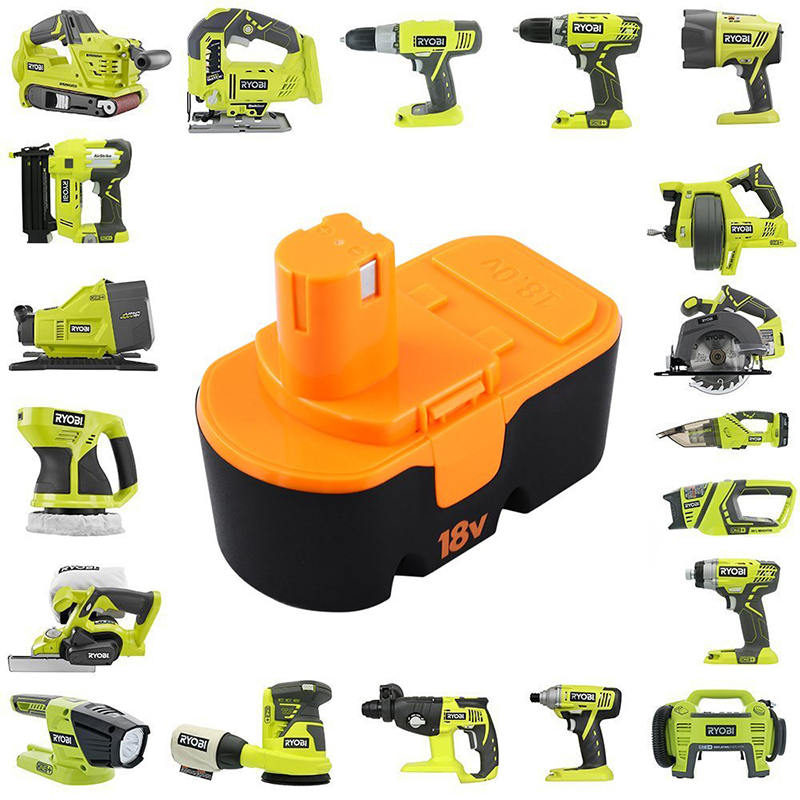 Ni-Cd 2000mAh 18V vervangende batterijen voor Ryobi ABP1801, ABP1803 Power Drills