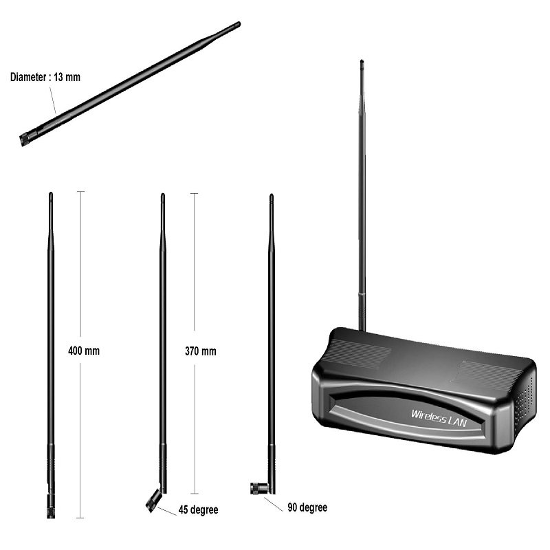 9dBi gain 395 mm 2,4 GHz wifi-antenne indoor omni directionele externe antenne