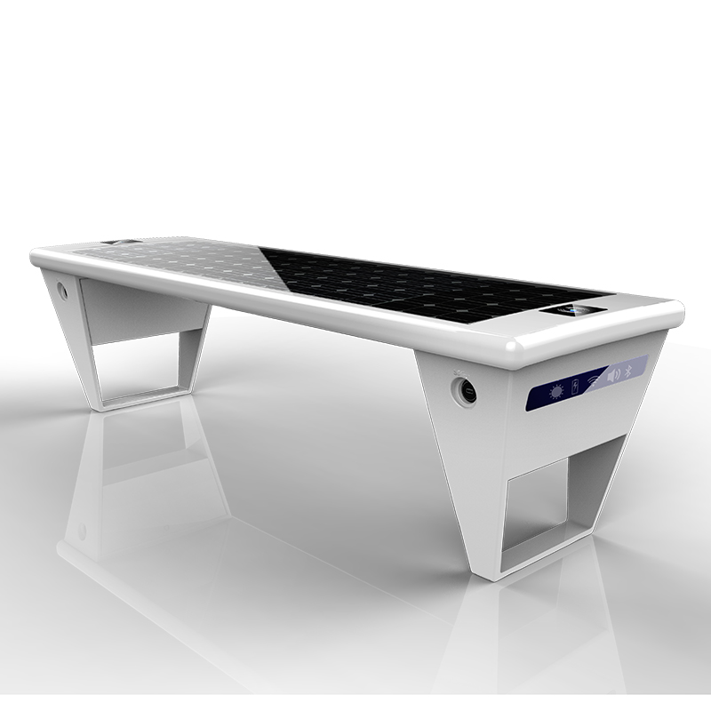 Minimalistisch design Smart Solar buiten tuinmeubelbank met draadloze telefoonlader