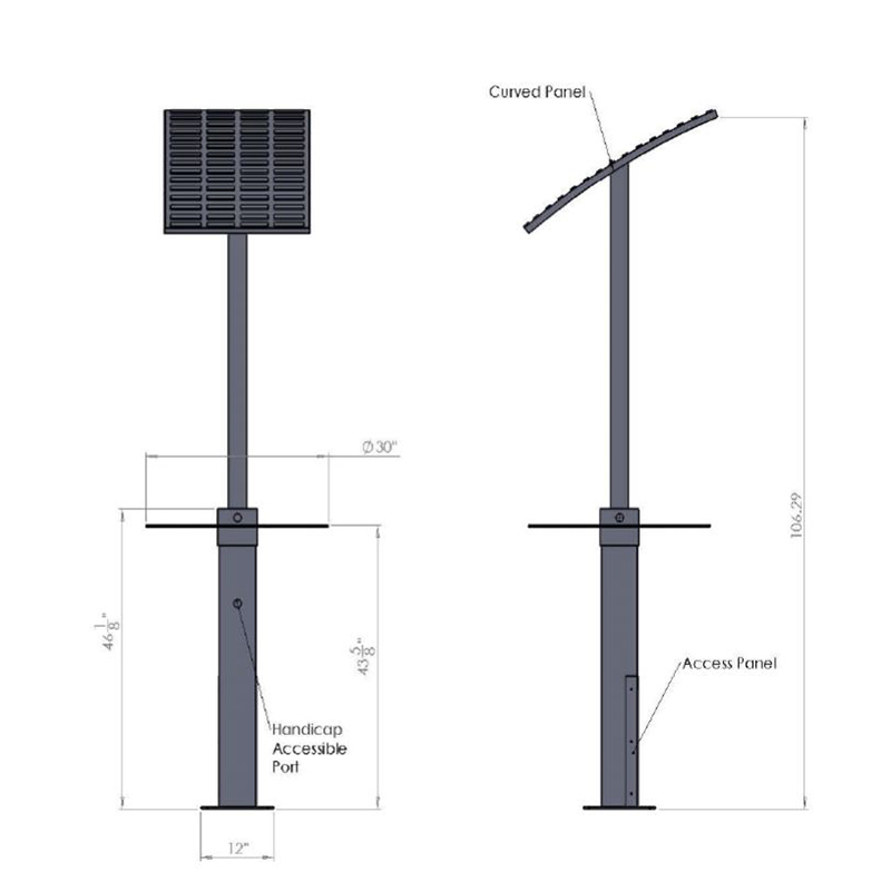 Zonne-energie buiten intelligente reclame mobiele telefoon opladen Pole Station voor mobiel