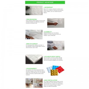 Geluidsisolatie Kunststof PVC materiaal Decoratief wandpaneel 1 mm dikke 3D wandpanelen voor interieur