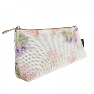 Fasion bloemenprint gepersonaliseerde cosmetische tas