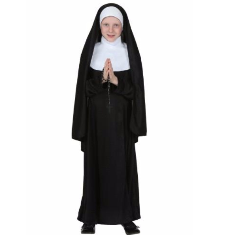 Zwarte tiener meisje Halloween kostuums Fancy Dress Child Nun kostuum voor Party Girls 'kleding