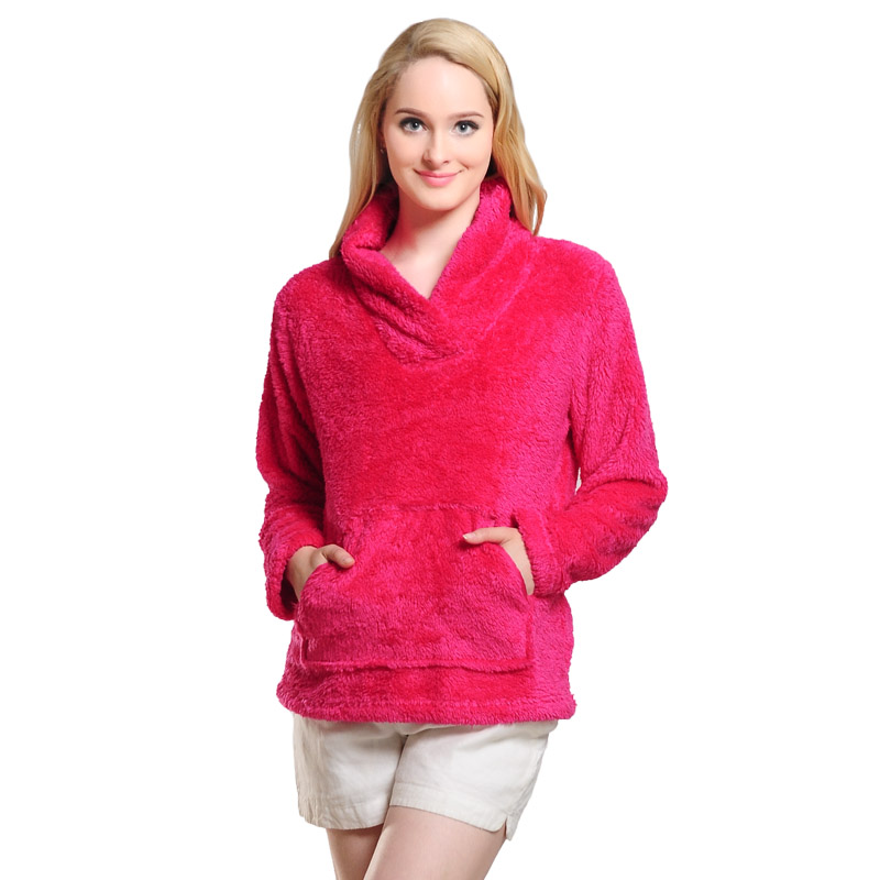 Dames knuffel fleece sweater met capuchon