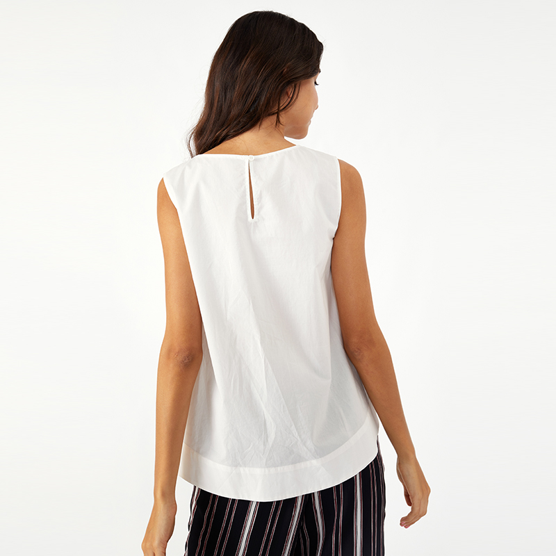 Wit basic mouwloos westernkantoor Leuke damestops voor dames DCFZSS103136