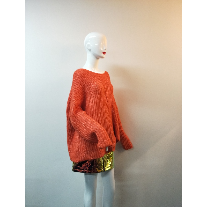 ORANJE IRREGULAR-HEM SWEATER RLWS0074F