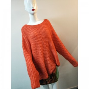 ORANJE IRREGULAR-HEM SWEATER RLWS0074F