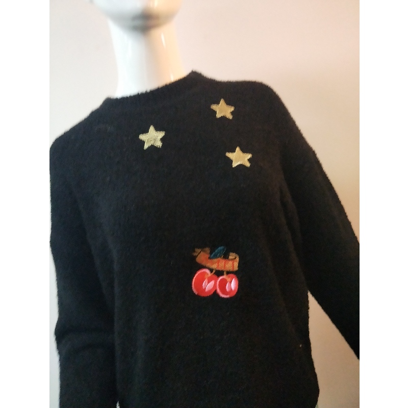 ZWARTE DRUK SWEATER RLWS0076F