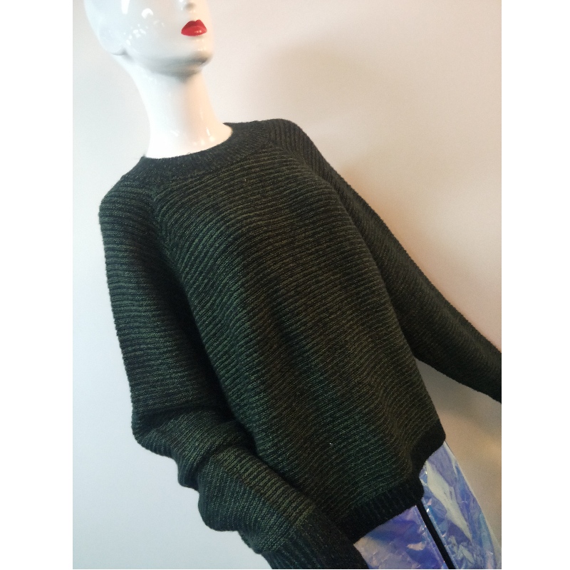 GROENE u0026 ZWARTE DAMES CREW SWEATER RLWS0087F