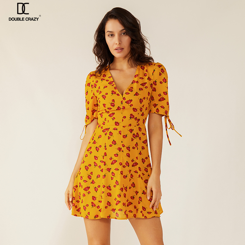 Professionele fabriek Oem vrouwen zomer casual swing bloemenprint jurk