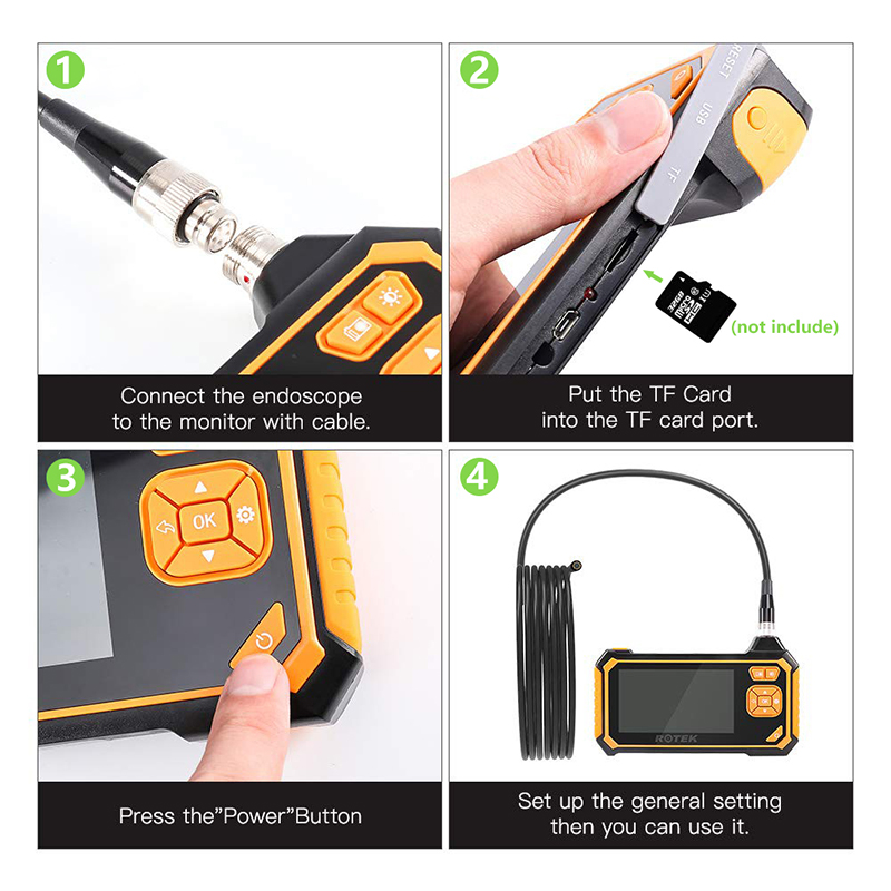 Industriële endoscoop 1080 P HD 4.3 inch kleuren LCD-scherm Borescope Verre focus verre inspectie Camera IP67 Handheld digitale endoscoop
