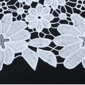 Zuivere kant stof geborduurde polyester kant stof, melk zijde, kant. Polyester / Nylon kant, katoen kant