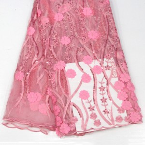 3d bloem kant met pailletten Hoge kwaliteit Afrikaanse Franse kant stof voor bruiloft Borduurwerk netto kant stof