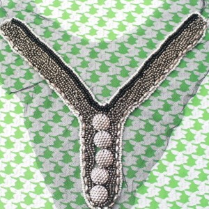 handgemaakte mode ontwerp kristal kralen bruids kant, kraag halslijn voor kleding kleding kralen ketting in V-vorm