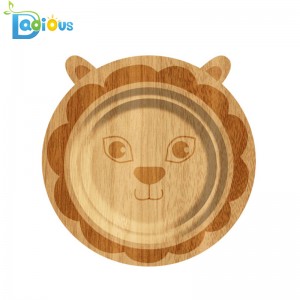 Aangepast logo Stay Put Zuignappen voor peuters Bamboo Baby Plate Suction BPA Gratis Bamboo Baby Plate