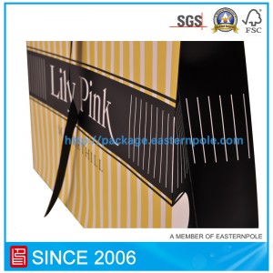 Luxe Lily Pink papieren tas met lintsluiting